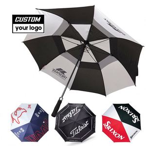 Parapluie de golf pliable en six sections, 30 pouces, coupe-vent, entièrement automatique, en nylon 190T, personnalisable avec logo publicitaire, vente en gros fabricant - Product Image 1