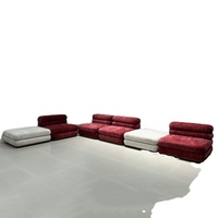 Meubles de design européens modernes de luxe, canapé modulaire en tissu, chaise sans accoudoirs en velours performant