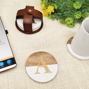 New Products Tableware Drink <strong>Placemat</strong> for Wine with Bamboo 10*10cm <strong>Marble</strong> coaster - Product Image 6