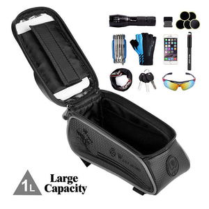Sac de cadre avant pour vélo de route WEST BIKING, étanche, avec écran tactile sensible pour téléphone de 6 pouces, sac de tube supérieur pour vélo avec trou pour écouteurs - Product Image 4