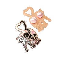 Badge de collection décoratif de haute qualité en alliage de zinc émaillé, avec logo personnalisé, motif chat mignon, pour les amoureux des animaux de compagnie