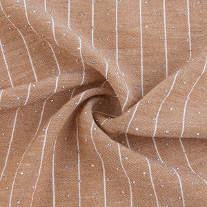 Tissu en polyester 100% tissé <span class=keywords><strong>YVES</strong></span> 160 g/m² à rayures unies avec strass imitation lin pour chemises - Product Image 3