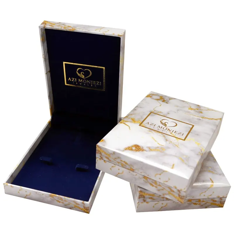 Marmor druck Luxus schmuck Geschenk box Verpackung Schmuck Ring Halskette Ohrringe Verpackungs box