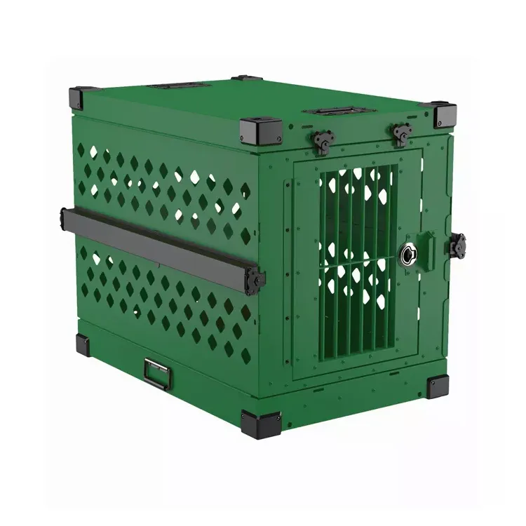 Customized Luxury Large Aviation Dog Transport Cage Foldable Thickened Ventilation Firm Aluminum Dog Box Cages