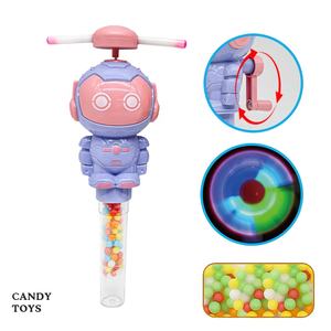 Jouets robot lumineux amusants PLATO avec des bonbons gélifiés et des bonbons durs, <span class=keywords><strong>surprise</strong></span> promotionnelle dans un tube en plastique, dessin animé à secouer à la main - Product Image 1