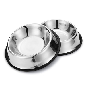 Nobleza in acciaio inox Pet ciotole antiscivolo alimentatori portatili capacità 32oz per cani e gatti-confezione da 2 - Product Image 1