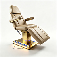 Fauteuil de massage facial électrique de luxe en PU avec panneau de commande LED et repose-jambes pour salon de beauté et spa