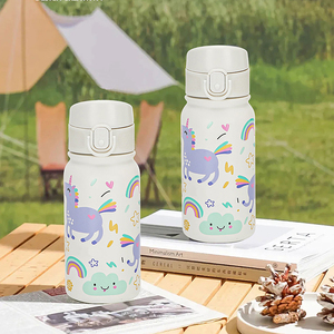 ขวดน้ำสแตนเลสเก็บอุณหภูมิขนาด 350 มล. แบบกำหนดเอง เป็นมิตรกับสิ่งแวดล้อม พร้อมหลอดดูด ปลอดสาร BPA ดีไซน์ใหม่สำหรับเด็ก - Product Image 3