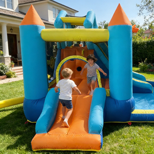 Château gonflable commercial pour cour familiale, mini château gonflable avec toboggan pour enfants - Product Image 2