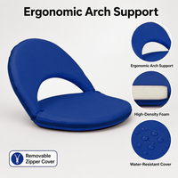 Chaise pliante de sol moderne, inclinable et rembourrée, pour la méditation, la lecture, les jeux, l'intérieur, l'extérieur, le camping, couleur bleue