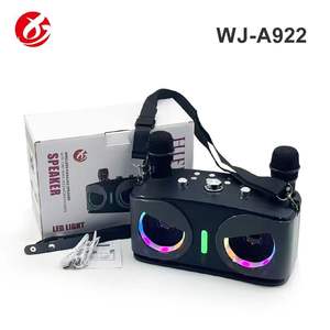 Altoparlante Karaoke WJ-A922 con 2 Microfoni, Speaker Wireless Portatile con Luce LED Atmosferica, Doppio Microfono per Campeggio, Feste e Karaoke all'Aperto - Product Image 1