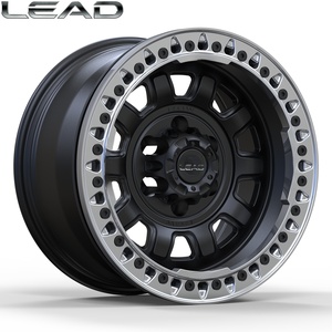 <span class=keywords><strong>Rines</strong></span> Forjados LEAD 6061 T6 con Beadlock Todoterreno de 16-24 Pulgadas <span class=keywords><strong>para</strong></span> Toyota Tundra, Ford F150 Raptor, <span class=keywords><strong>Chevy</strong></span> <span class=keywords><strong>Silverado</strong></span>, Negro Mate Pulido - Product Image 2