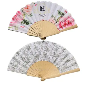 Quality-assured Chinese Folding Wood Hand Fan Wedding Wooden Fans Custom Bamboo Hand Fan