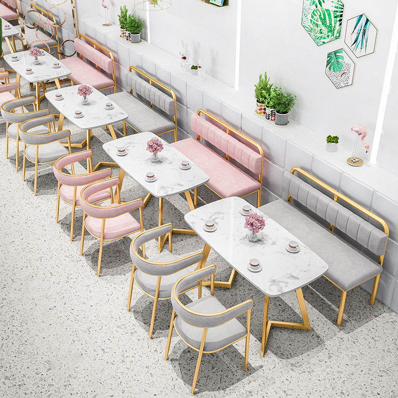 2022 оптовая продажа, дешевая модная современная роскошная коммерческая мебель для кафе, бархатные стулья и мраморный стол для ресторана
