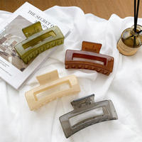 Pinces à cheveux carrées tendance couleur gelée pour femmes, grandes, brillantes, creuses, antidérapantes, accessoires pour chignon, couleurs bonbon Morandi
