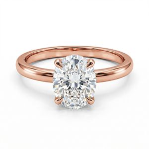 Anillo <span class=keywords><strong>de</strong></span> Diamante Ovalado Cultivado en Laboratorio con Certificado IGI <span class=keywords><strong>de</strong></span> <span class=keywords><strong>Oro</strong></span> <span class=keywords><strong>de</strong></span> 14K y 18K GC - Product Image 3