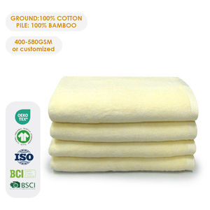 Luxury Home Textile Bamboo Fiber Face Towel High Quality Woven Solid Color Towel