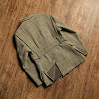Automne et hiver nouveau décontracté mince uni teint Tweed Bomber veste rétro britannique laine chasse vêtements