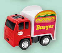 Mini camion à lait avec logo personnalisé Modèle réduit de camion jouet de dessin animé mignon avec autocollant personnalisé en plastique