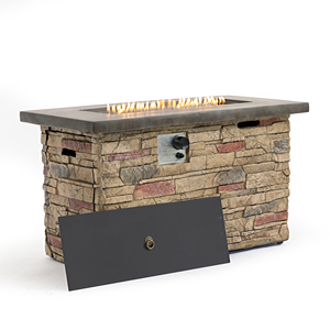 50000BTU Eco-Friendly Indoor/Outdoor Modern MGO <b>Fire</b> Bowl Table Rectangle Propane Gas <b>Fire</b> <b>Pit</b> for Patio and Garden Parties - Product Image 1