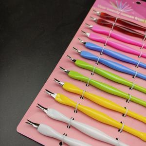 12 pz/set professionale in acciaio inox pala testa Trimmer forchetta rimozione calli per unghie lima pelle morta Push - Product Image 3