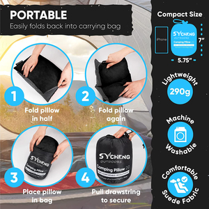 Almohada suave personalizada para acampar al aire libre, almohada de viaje compresible inflable para soporte para el cuello, dormir, senderismo y uso en avión - Product Image 3