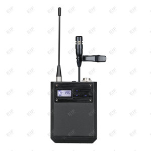 Microphone cravate sans fil UHF double canal 8022 PLL 100 canaux à réduction de bruit à condensateur pour l'enseignement, les présentations et les interviews - Product Image 4