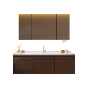 Intelligent new Chinese style <b>walnut</b> bathroom <b>cabinet</b> washbasin ceramic integrated basin washbasin <b>cabinet</b> - Product Image 5