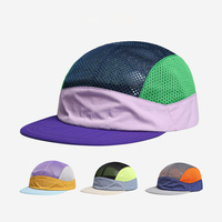 Harga Pabrik MOQ Rendah Topi Camping Jaring 5 Panel Unisex Ukuran Dapat Disesuaikan Topi Lari Olahraga Nilon Berkinerja Tinggi