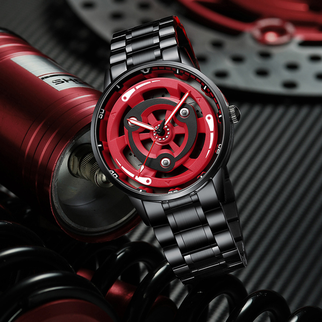 New Original 3D Official Spinning Wholesale Quartz Wrist Watch 360 Rotate Motorcycle Wheel Waterproof Luxury Antique Anime