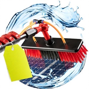 Fabriqué en Chine, perche télescopique en aluminium pour le nettoyage des panneaux solaires, brosse de toit de 4,60 m avec tuyau interne, <span class=keywords><strong>balai</strong></span> pour le nettoyage des fenêtres - Product Image 1