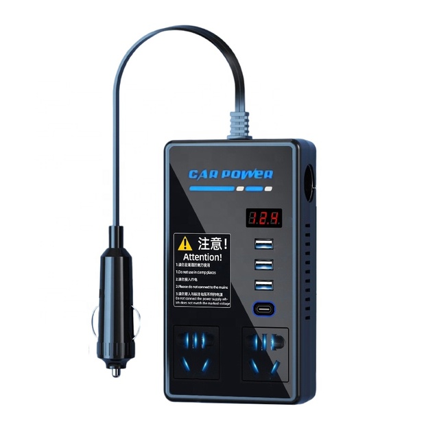 All in 1 12V 24V 200W DC to AC Mobile Car Power Adapter Automotive Inverters Auto Parts for Sale