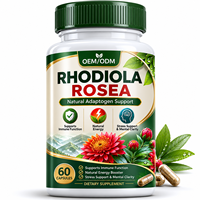 Capsules d'adaptogène Rhodiola Rosea personnalisées OEM/ODM, Complément Herbal Naturel pour le Soin Immunitaire, la Vitalité Quotidienne et le Soutien Anti-Stress