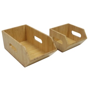 New Chinese style <b>bamboo</b> vegetable <b>basket</b>, kitchen countertop storage box, office desk organizer, storage box, export - Product Image 1