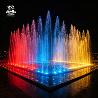 Fontaine musicale extérieure grand format avec synchronisation audio en temps réel et spectacle d'eau LED multicolore pour lieux de spectacle et galas