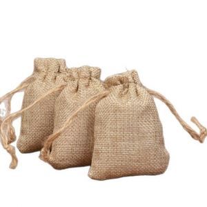 Bolsa de Lino de Yute con Cordón y Aroma Antiguo para Empaque de Collares/Colgantes, Almacenamiento de Regalos de Verano en Varios Tamaños - Product Image 5