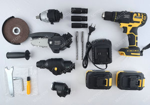 Ensemble d'outils 5 en 1 : Clé à chocs, perceuse à percussion, meuleuse d'angle, marteau, scie circulaire, outils électriques sans balais - Product Image 2