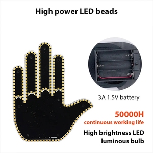 Luce LED per Finestrino Auto, Segnale Luminoso Creativo e Divertente con Telecomando, Lampada Ambra Multifunzione con Gesti delle Mani - Product Image 5