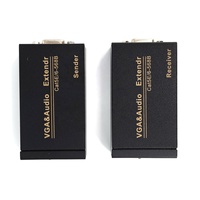 Extensor VGA de 100m, receptor emisor a través de Ethernet con Audio a UTP sobre Cat5/6 RJ45, extensor de Cable de red 1080P