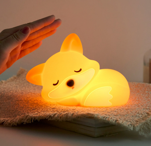trending product 2026 Cute Animal Fox Silicone night <b>light</b> Portable Bedroom Touch Control USB Rechargeable LED Lamp For kids - Product Image 2