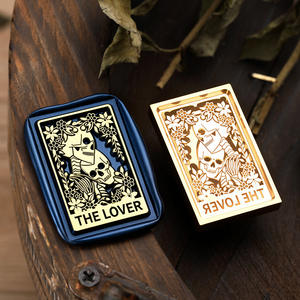 Sceau de cire Dark Five Series, design crâne gravé en laiton, pour la décoration de journal, 50g, en cuivre - Product Image 3