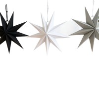 Ornement en papier origami étoile à neuf branches - Décoration de Noël de style nordique pour vitrines de maternelle et sapins de Noël