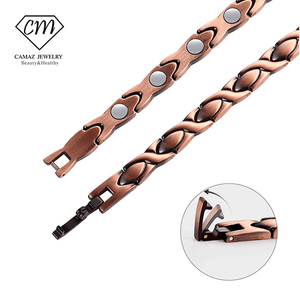 Bracelet magnétique de thérapie quantique en cuivre pour la santé, bracelet magnétique en cuivre pur pour couple - Product Image 4