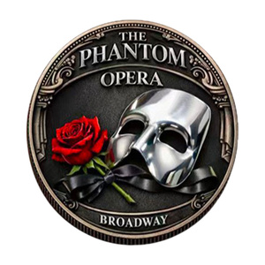 Máscara del Fantasma de la Ópera y Rosa Conmemorativa de la Leyenda de Broadway, Moneda de Metal, Artesaní<span class=keywords><strong>a</strong></span> Decorativa, Regalo Coleccionable para Empresas - Product Image 2