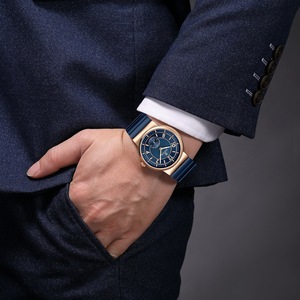 M-End RD611514 Reloj de cuarzo para hombre Ligero Esfera personalizada <span class=keywords><strong>Dos</strong></span> manos <span class=keywords><strong>Medio</strong></span> diseño de negocios Correa de acero inoxidable resistente al agua - Product Image 3