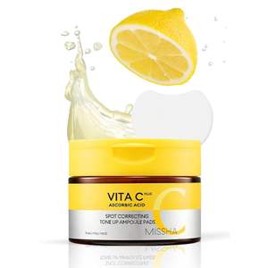 Missha Vita C Plus Ampoule Pads 80 Unidades, Discos Correctores de Manchas y Unificadores del Tono con Ácido Ascórbico para Todo Tipo de Piel - Product Image 1