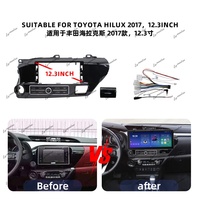 Frame Stereo Audio Mobil 10 INCH untuk TOYOTA HILUX 2018+ LHD, Frame Monitor Mobil, Frame Pemutar DVD Mobil, Panel Fascia, Frame Radio Mobil Android
