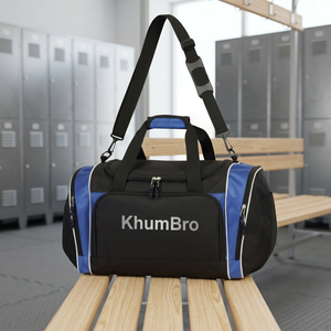กระเป๋าออกกำลังกาย KhumBro Pro สีดำ-น้ำเงิน ผ้าแคนวาส แบบมีช่องใส่ของหลายช่อง สายสะพายปรับได้ ความจุ 20-30 ลิตร - Product Image 3