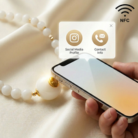 Bracelet personnalisé avec logo gravé au laser, puce RFID NFC NTAG213/215/216, perles, bijoux, avec application de carte de visite
