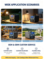 Stasiun Daya Portabel 1200W Baterai Li-ion 680Wh Generator Tenaga Surya 220V AC DC USB Outlet untuk Berkemah RV Darurat
